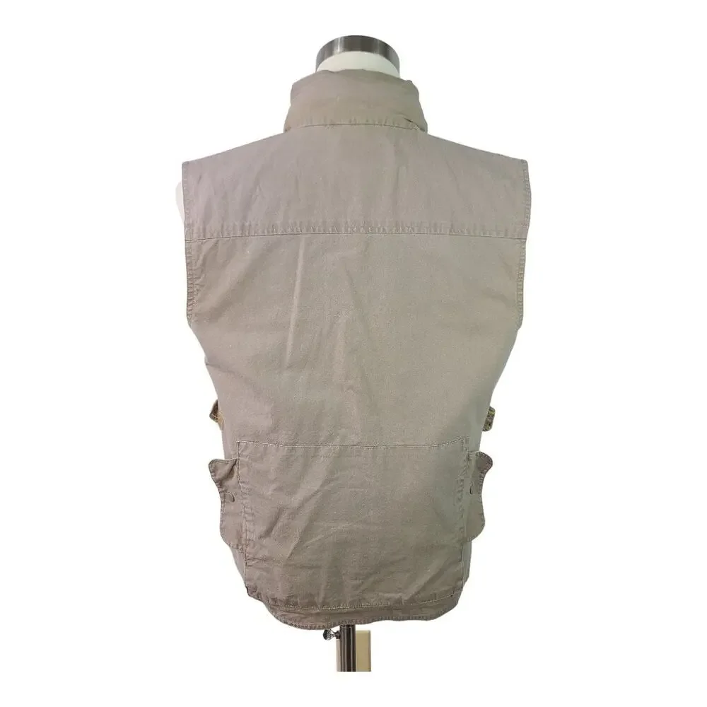 Banana Republic Khaki Tan Zip Up Hiking Cargo Fishing Journalist Vest Medium